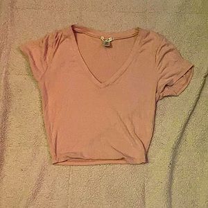 Pink short sleeve cropped tee